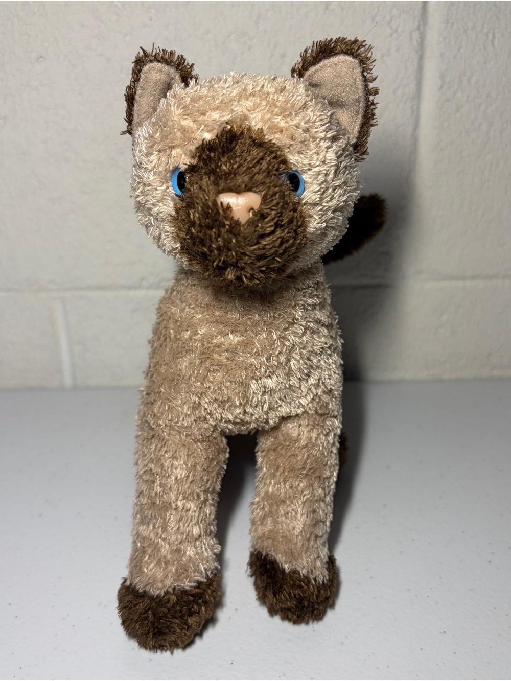 Douglas Siamese Cat Plush Stuffed Animal Small 8 inches Beige & Brown Blue Eyes